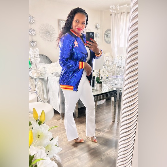 Sale‼️Houston Astro Sequin Jacket. No Discount ‼️ - Picture 3 of 13